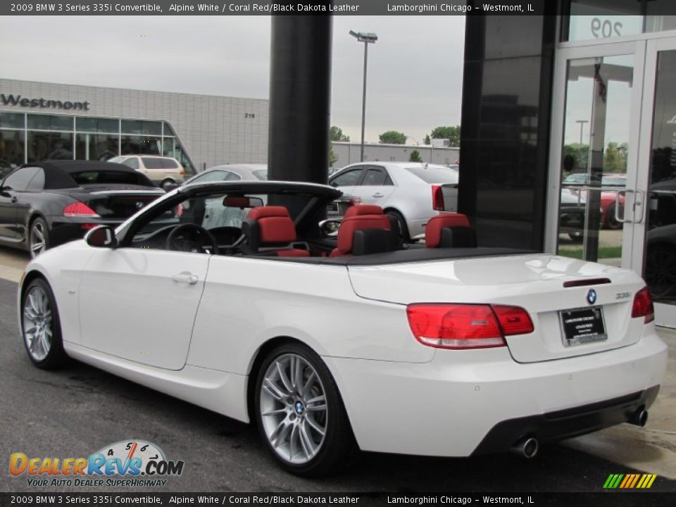 2009 BMW 3 Series 335i Convertible Alpine White / Coral Red/Black Dakota Leather Photo #6