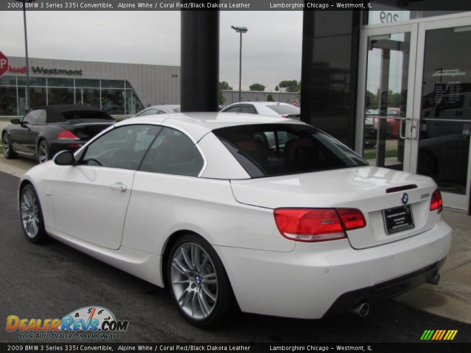 2009 BMW 3 Series 335i Convertible Alpine White / Coral Red/Black Dakota Leather Photo #7