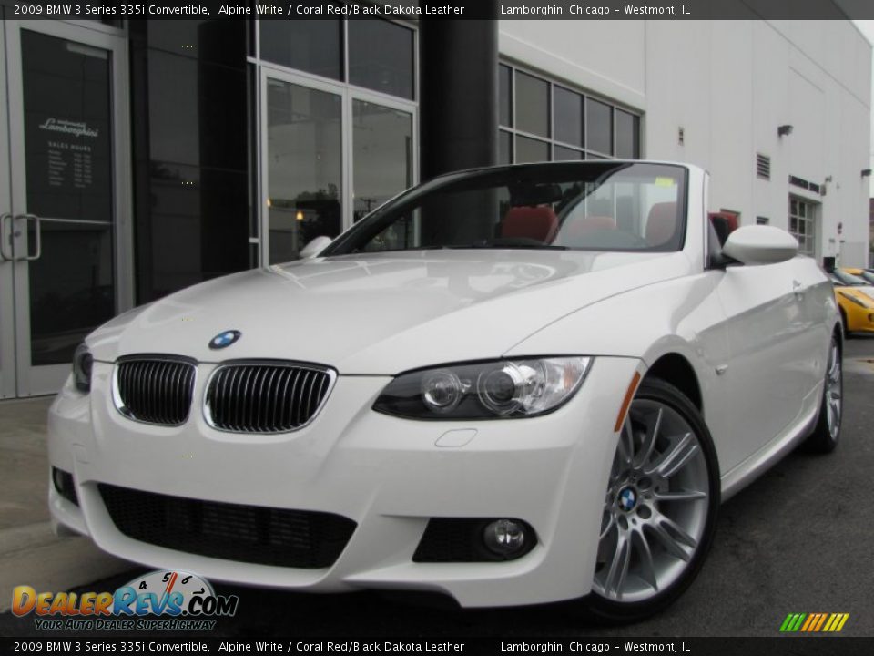 2009 BMW 3 Series 335i Convertible Alpine White / Coral Red/Black Dakota Leather Photo #8