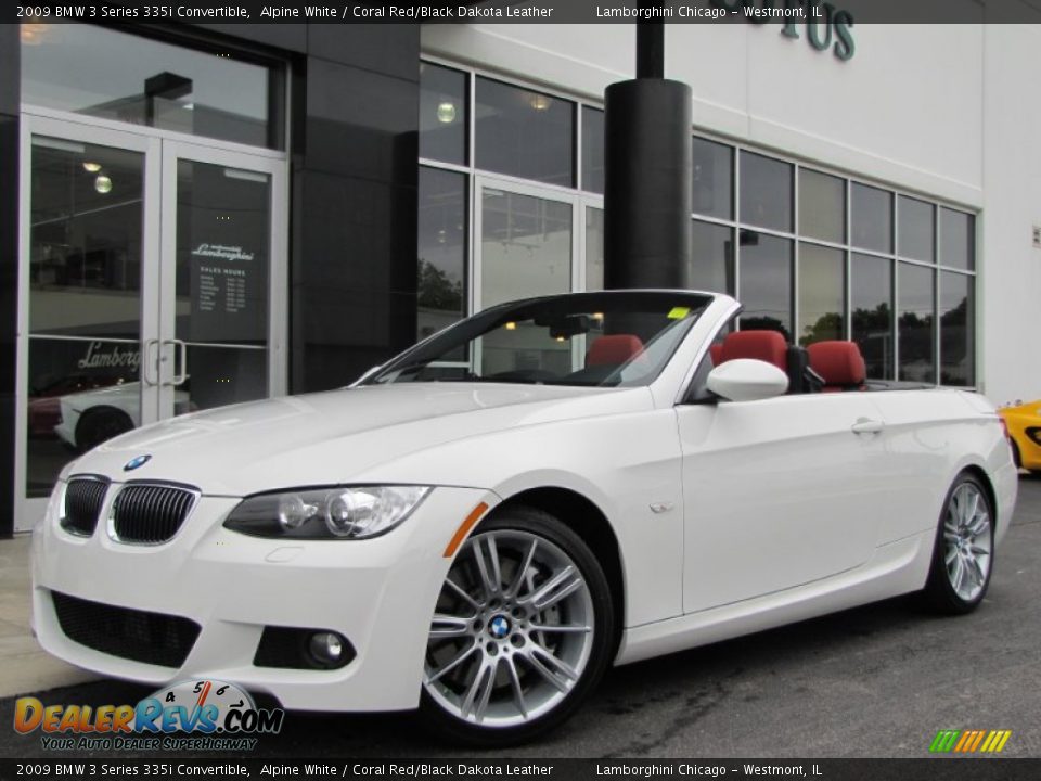 2009 BMW 3 Series 335i Convertible Alpine White / Coral Red/Black Dakota Leather Photo #9