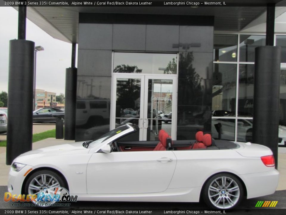 2009 BMW 3 Series 335i Convertible Alpine White / Coral Red/Black Dakota Leather Photo #10