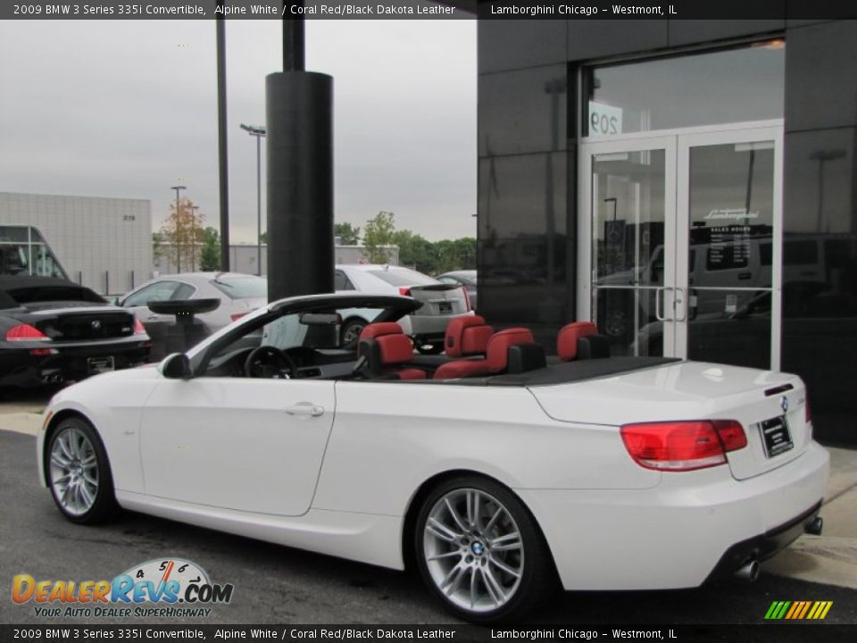 2009 BMW 3 Series 335i Convertible Alpine White / Coral Red/Black Dakota Leather Photo #11