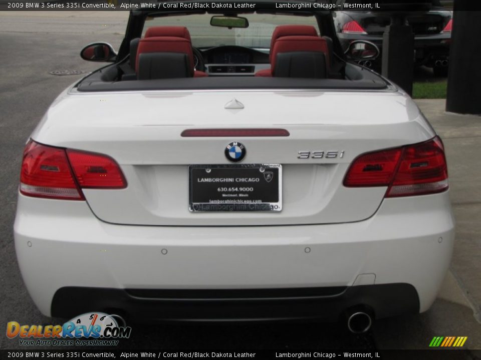 2009 BMW 3 Series 335i Convertible Alpine White / Coral Red/Black Dakota Leather Photo #12