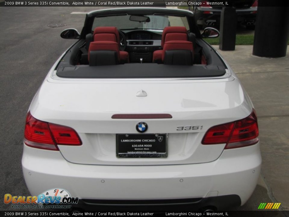 2009 BMW 3 Series 335i Convertible Alpine White / Coral Red/Black Dakota Leather Photo #13