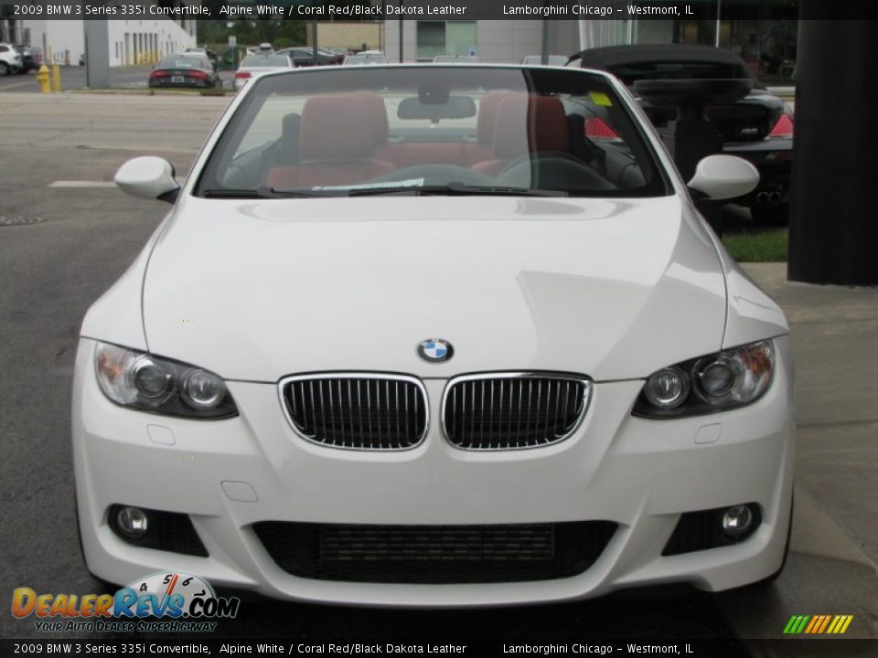 2009 BMW 3 Series 335i Convertible Alpine White / Coral Red/Black Dakota Leather Photo #14