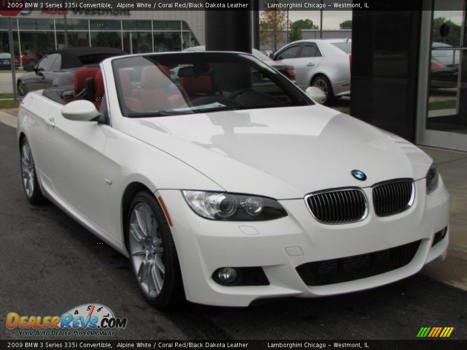 2009 BMW 3 Series 335i Convertible Alpine White / Coral Red/Black Dakota Leather Photo #15