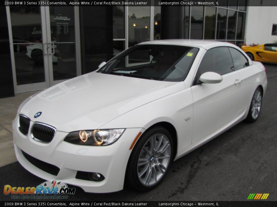 2009 BMW 3 Series 335i Convertible Alpine White / Coral Red/Black Dakota Leather Photo #16