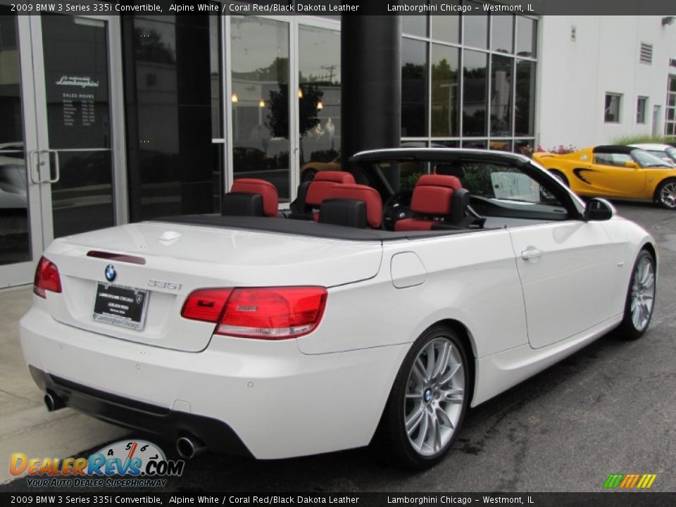 2009 BMW 3 Series 335i Convertible Alpine White / Coral Red/Black Dakota Leather Photo #18