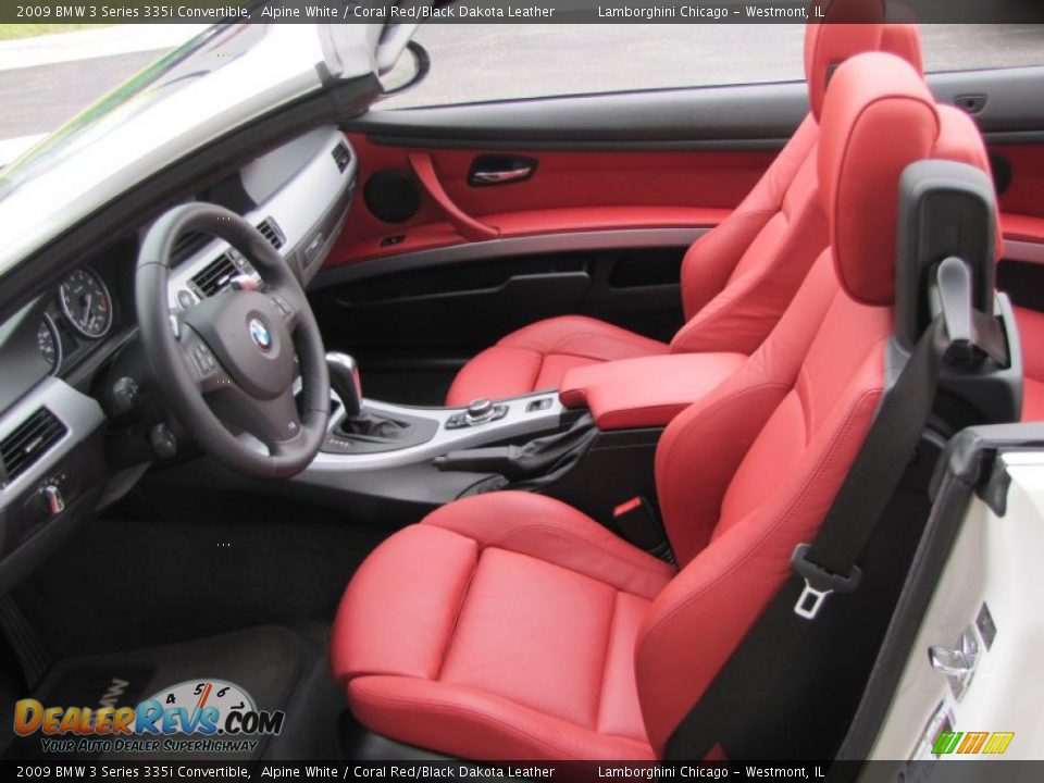 2009 BMW 3 Series 335i Convertible Alpine White / Coral Red/Black Dakota Leather Photo #21