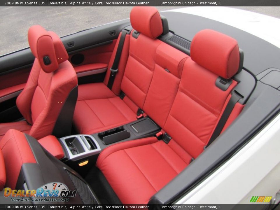 2009 BMW 3 Series 335i Convertible Alpine White / Coral Red/Black Dakota Leather Photo #23