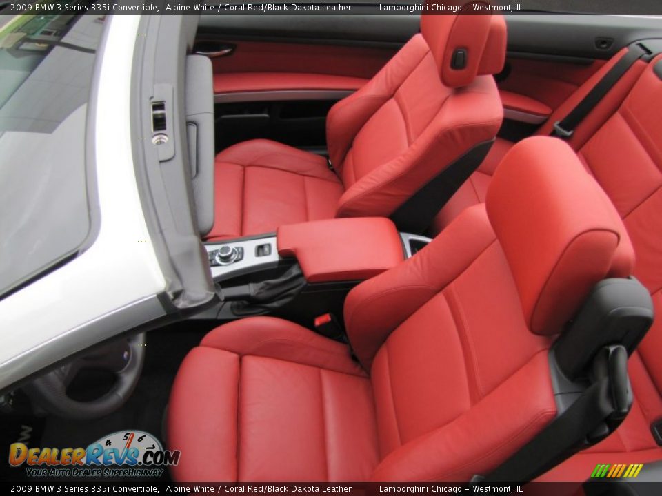 2009 BMW 3 Series 335i Convertible Alpine White / Coral Red/Black Dakota Leather Photo #28