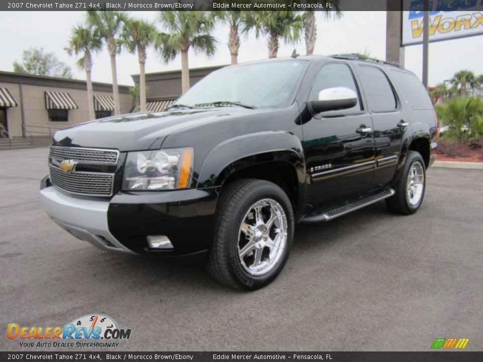 2007 Chevrolet Tahoe Z71 4x4 Black / Morocco Brown/Ebony Photo #1