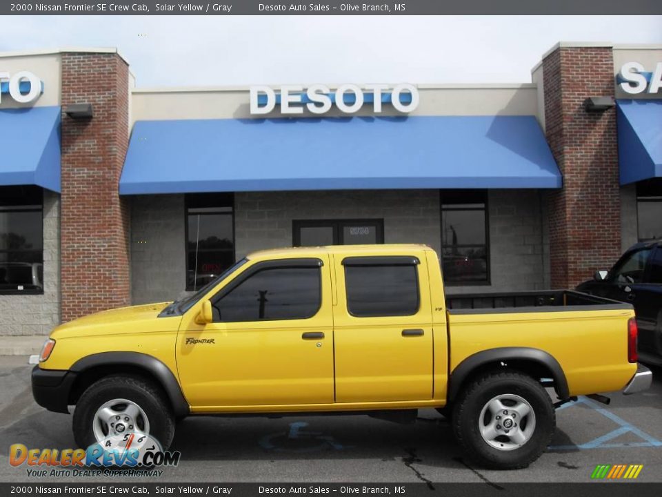 2000 Nissan Frontier SE Crew Cab Solar Yellow / Gray Photo #1