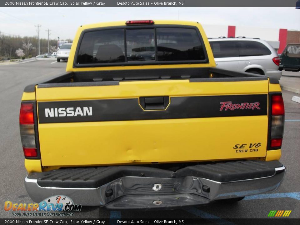 2000 Nissan Frontier SE Crew Cab Solar Yellow / Gray Photo #7