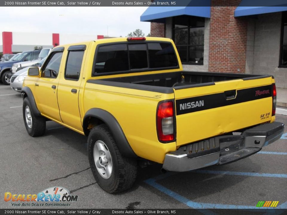 2000 Nissan Frontier SE Crew Cab Solar Yellow / Gray Photo #8