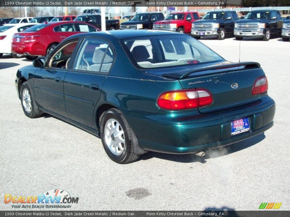 1999 Chevrolet Malibu LS Sedan Dark Jade Green Metallic / Medium Oak Photo #2