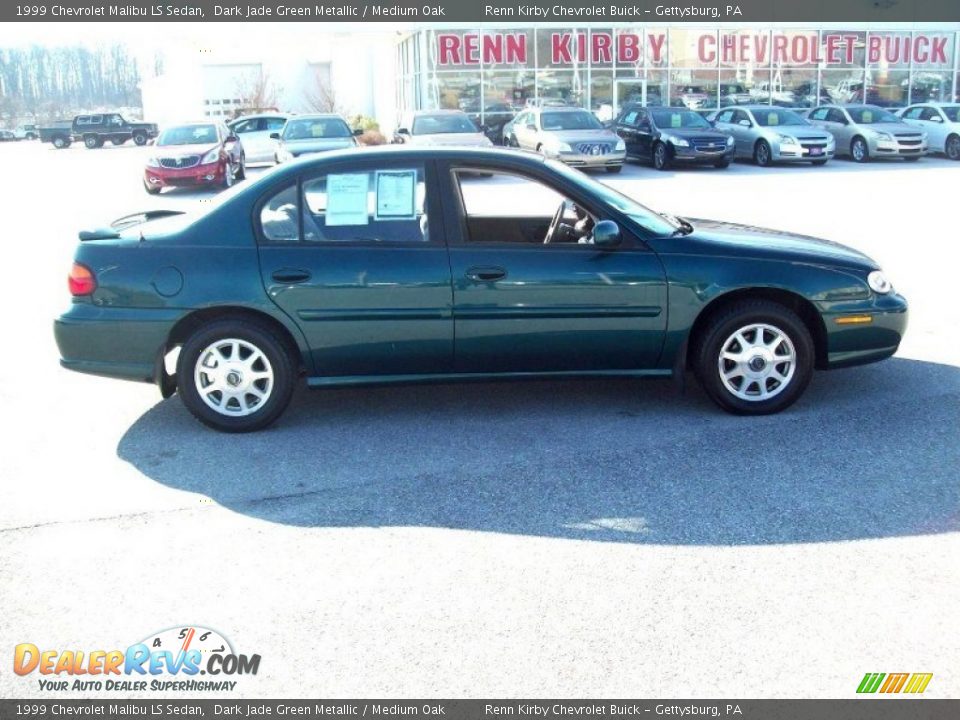 1999 Chevrolet Malibu LS Sedan Dark Jade Green Metallic / Medium Oak Photo #3