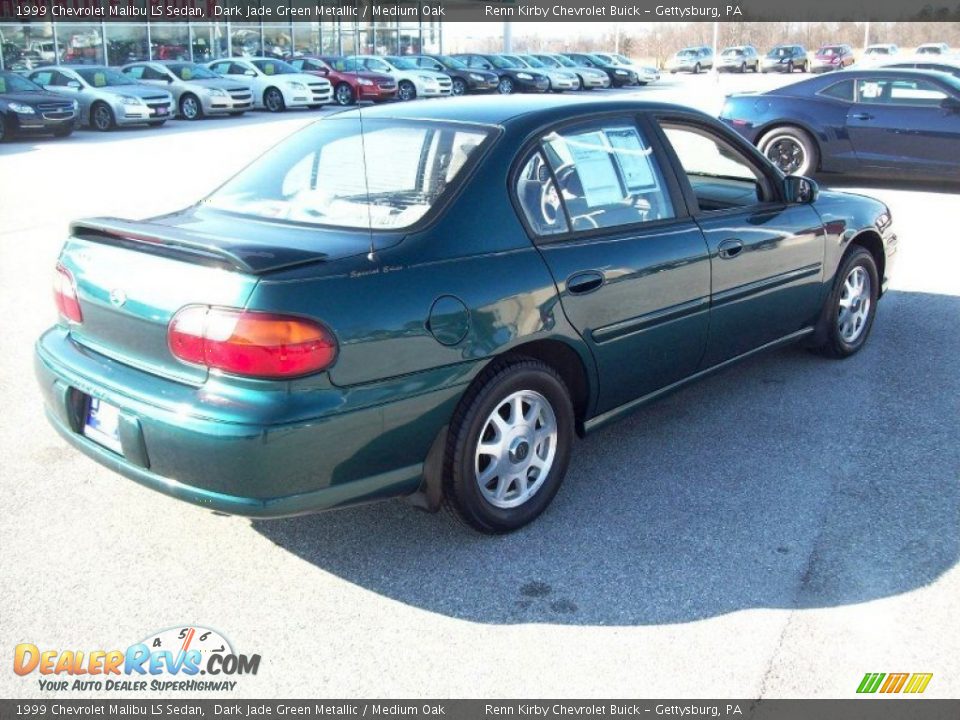 1999 Chevrolet Malibu LS Sedan Dark Jade Green Metallic / Medium Oak Photo #11