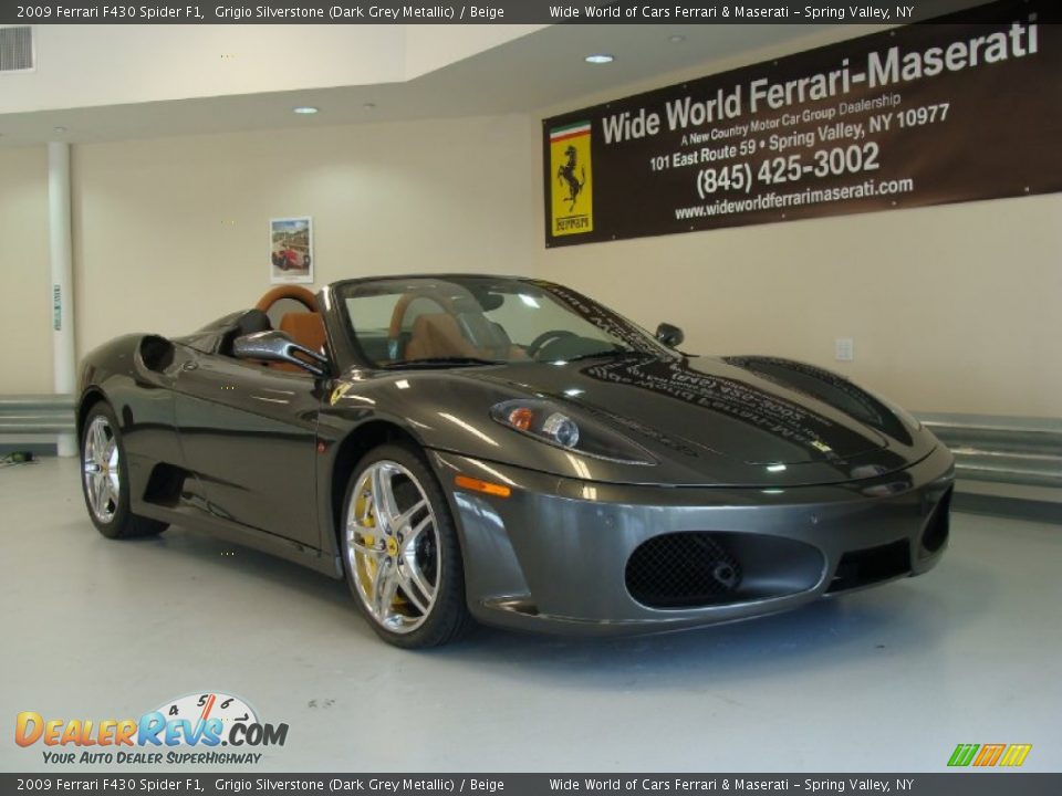 2009 Ferrari F430 Spider F1 Grigio Silverstone (Dark Grey Metallic) / Beige Photo #1