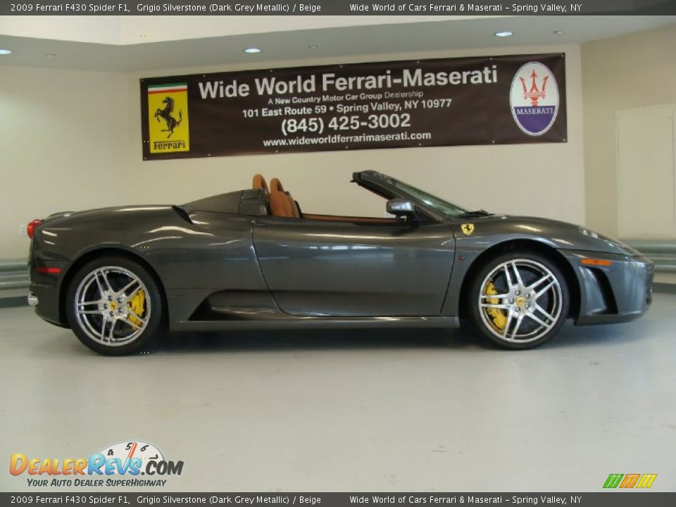 2009 Ferrari F430 Spider F1 Grigio Silverstone (Dark Grey Metallic) / Beige Photo #2