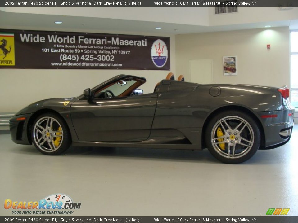 2009 Ferrari F430 Spider F1 Grigio Silverstone (Dark Grey Metallic) / Beige Photo #6