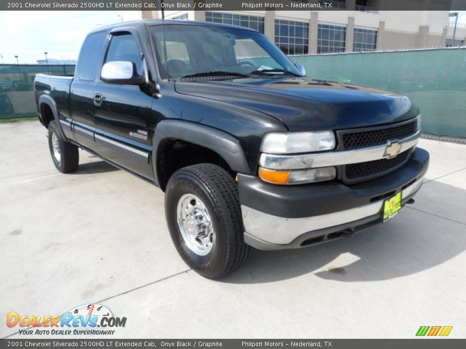 2001 Chevrolet Silverado 2500HD LT Extended Cab Onyx Black / Graphite Photo #1