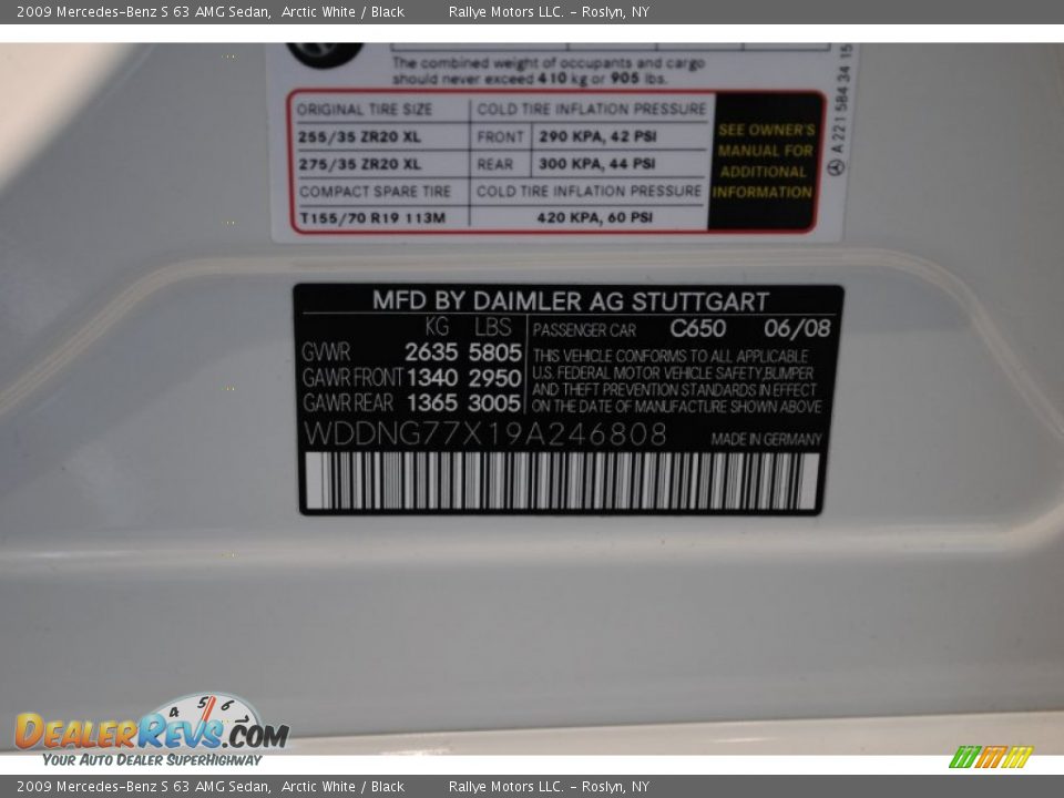 2009 Mercedes-Benz S 63 AMG Sedan Arctic White / Black Photo #16