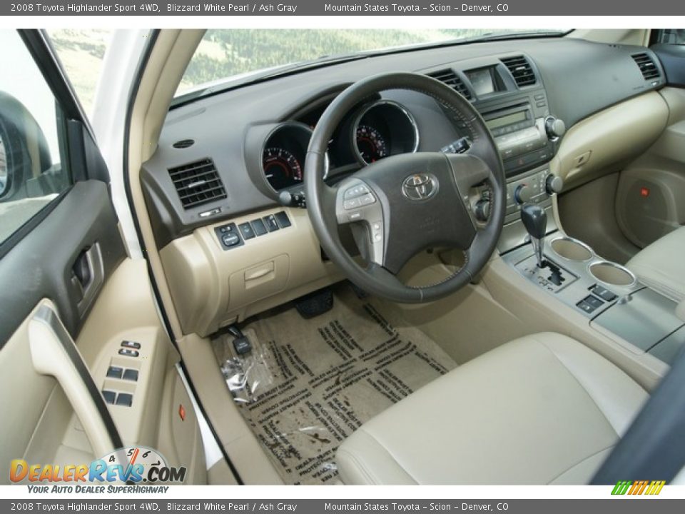 2008 Toyota Highlander Sport 4WD Blizzard White Pearl / Ash Gray Photo #4