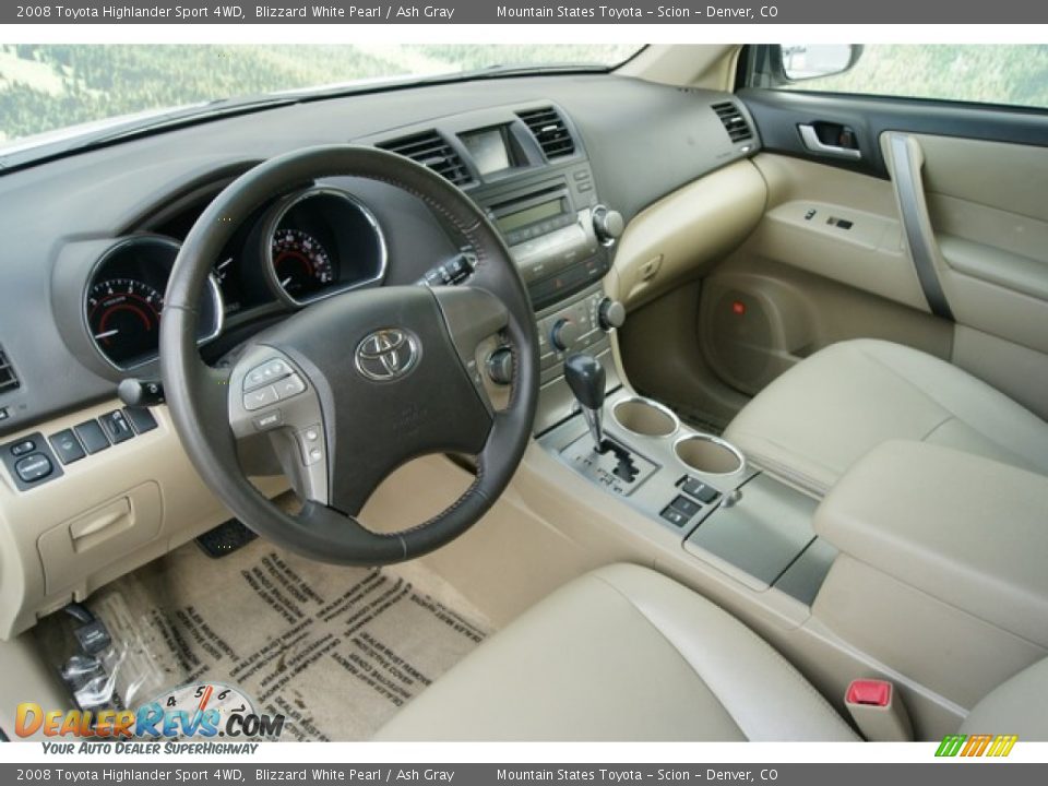 2008 Toyota Highlander Sport 4WD Blizzard White Pearl / Ash Gray Photo #6