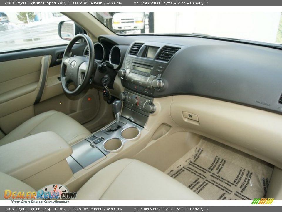 2008 Toyota Highlander Sport 4WD Blizzard White Pearl / Ash Gray Photo #9