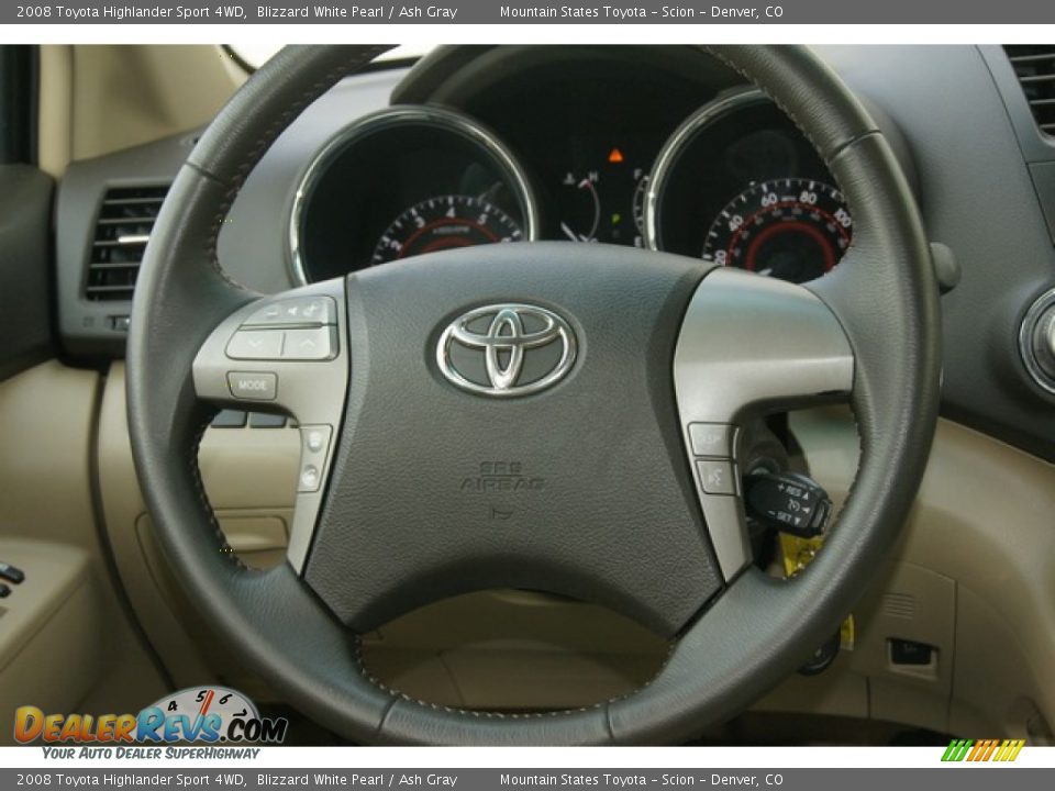 2008 Toyota Highlander Sport 4WD Blizzard White Pearl / Ash Gray Photo #22