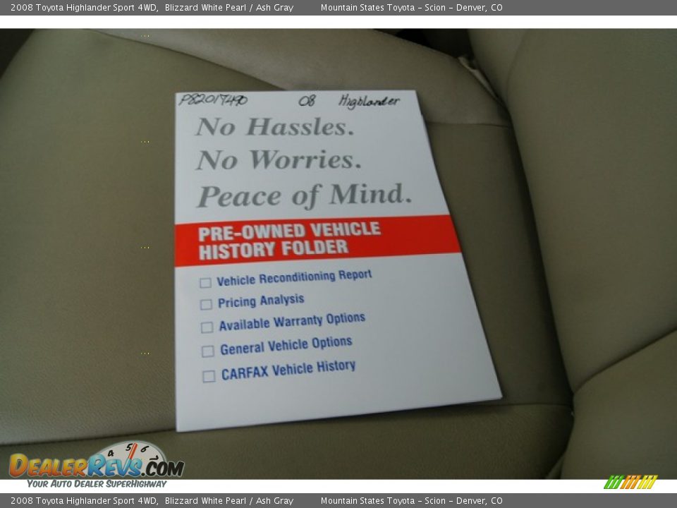 2008 Toyota Highlander Sport 4WD Blizzard White Pearl / Ash Gray Photo #29