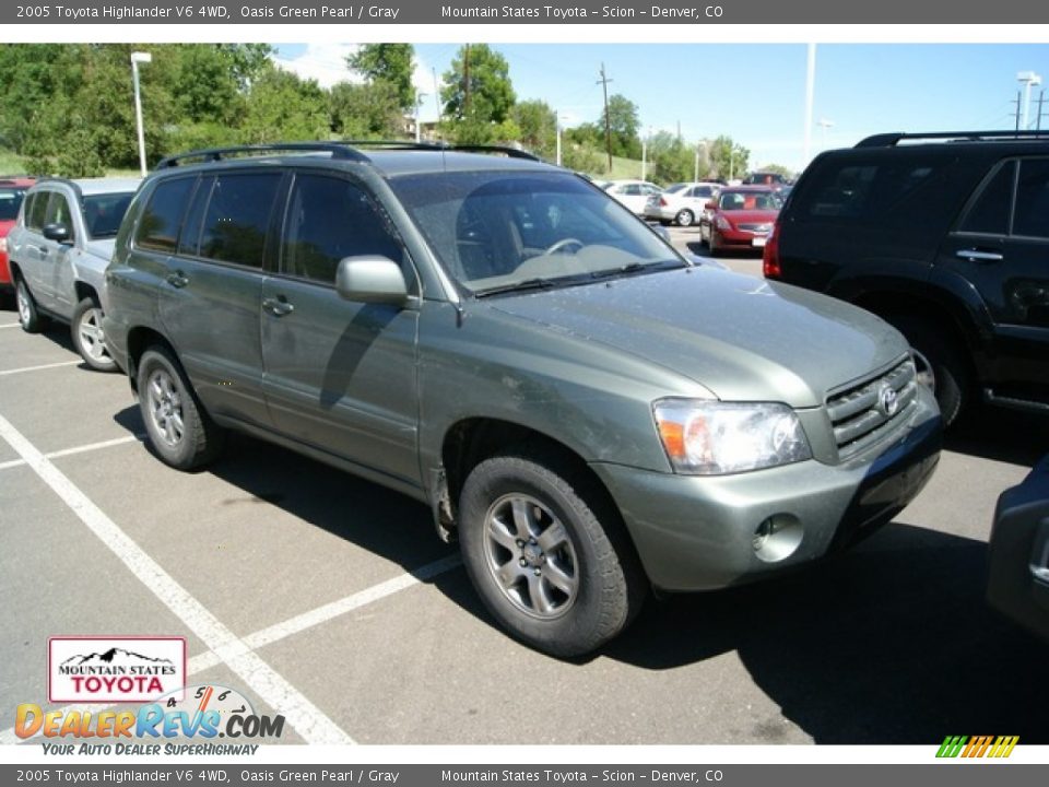 2005 Toyota Highlander V6 4WD Oasis Green Pearl / Gray Photo #1