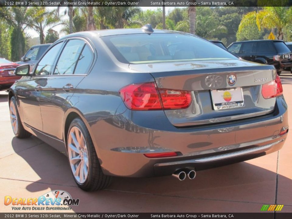 2012 BMW 3 Series 328i Sedan Mineral Grey Metallic / Oyster/Dark Oyster Photo #3