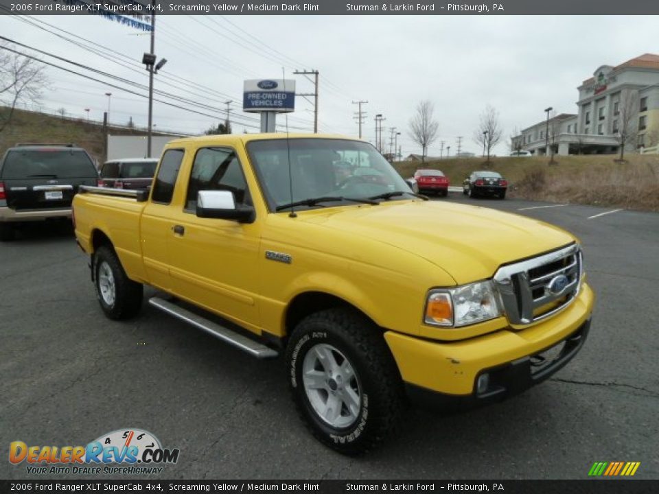 2006 Ford Ranger XLT SuperCab 4x4 Screaming Yellow / Medium Dark Flint Photo #1