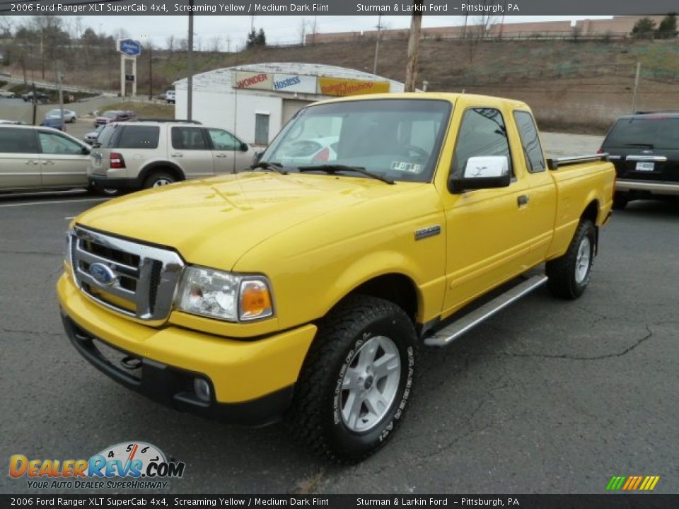 2006 Ford Ranger XLT SuperCab 4x4 Screaming Yellow / Medium Dark Flint Photo #5