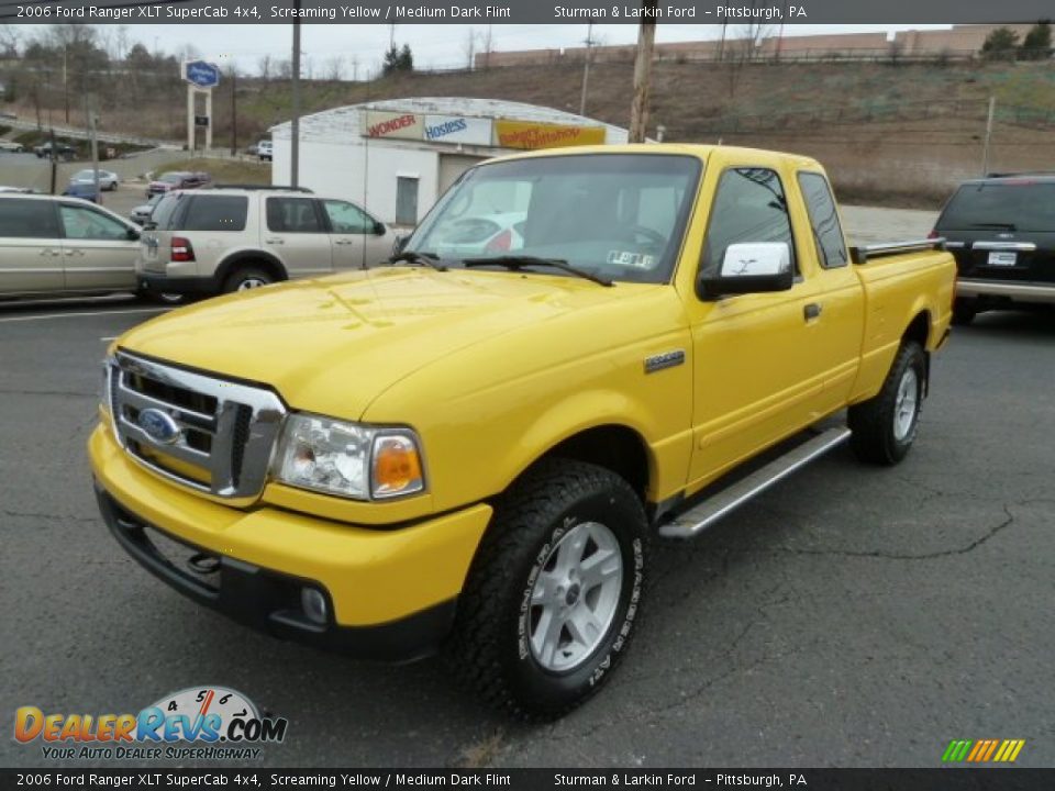 2006 Ford Ranger XLT SuperCab 4x4 Screaming Yellow / Medium Dark Flint Photo #5