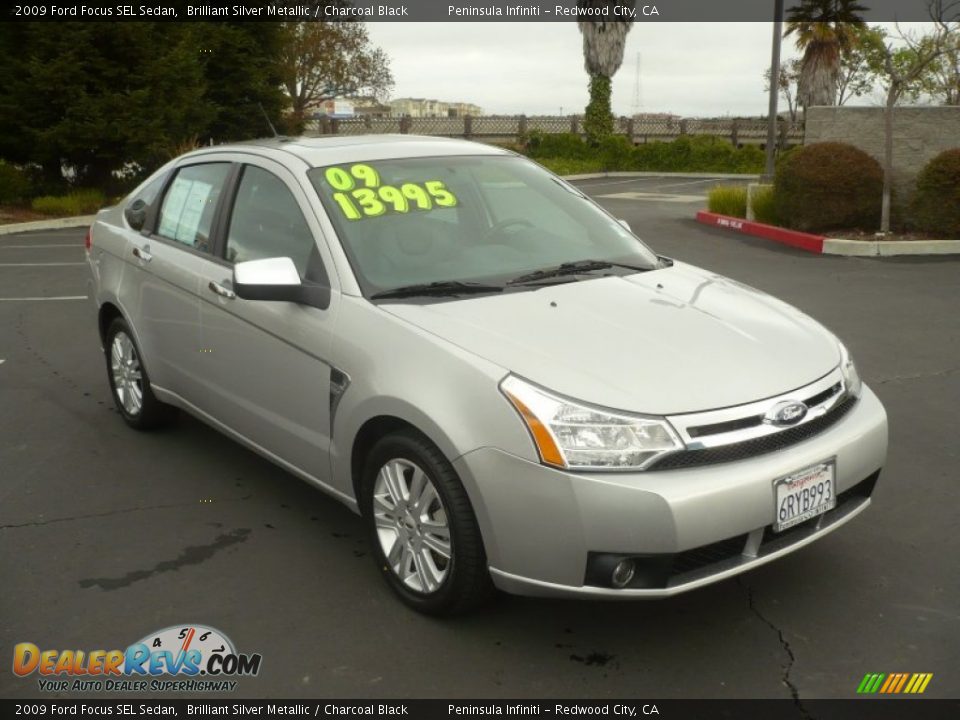 2009 Ford Focus SEL Sedan Brilliant Silver Metallic / Charcoal Black Photo #1