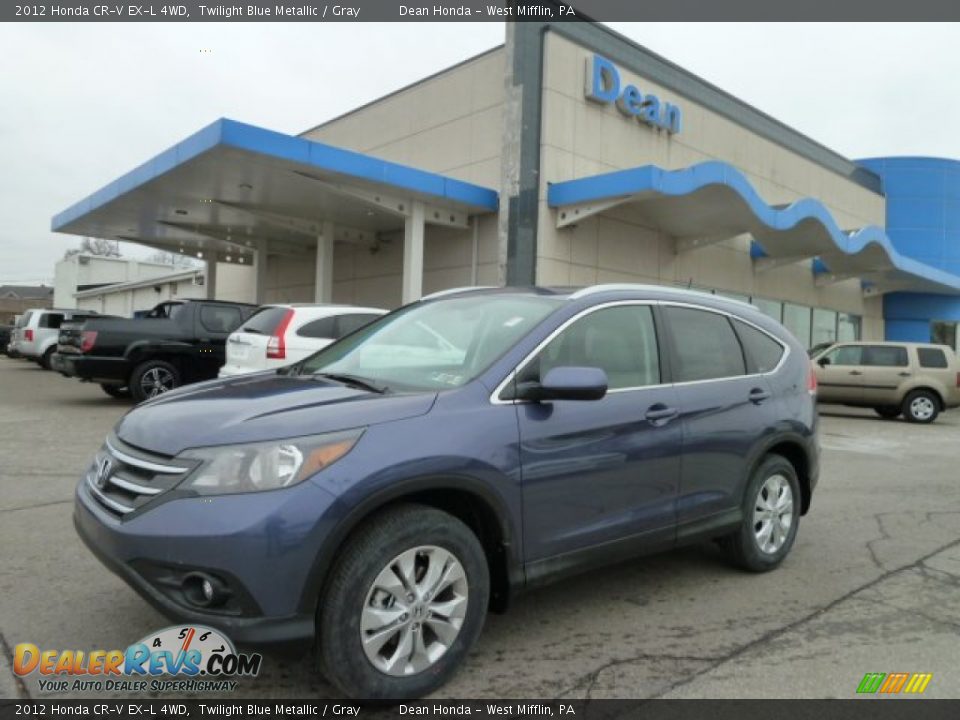 2012 Honda CR-V EX-L 4WD Twilight Blue Metallic / Gray Photo #1