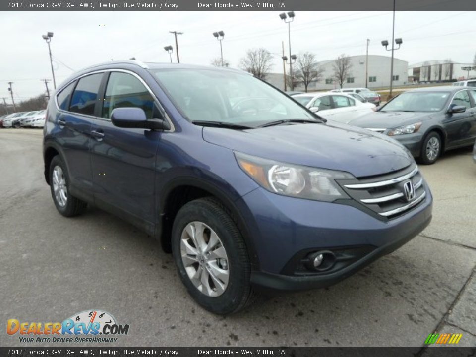 2012 Honda CR-V EX-L 4WD Twilight Blue Metallic / Gray Photo #7