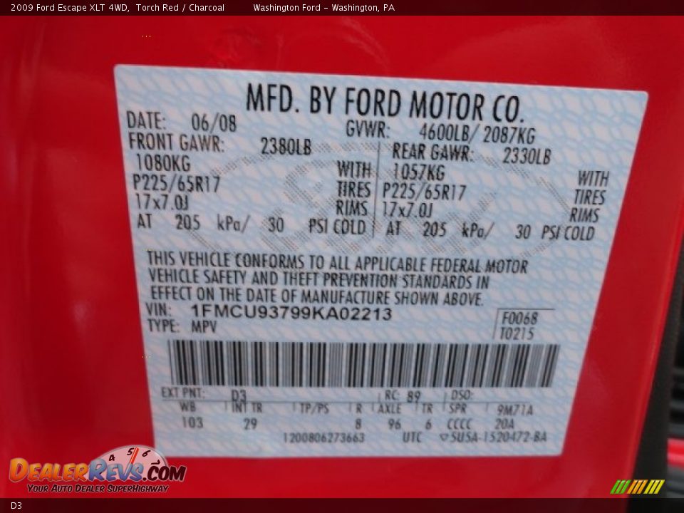 D3 - 2009 Ford Escape