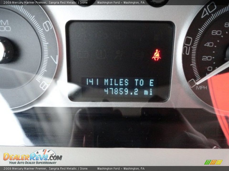 2009 Mercury Mariner Premier Sangria Red Metallic / Stone Photo #20