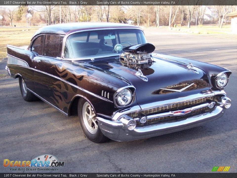 Black 1957 Chevrolet Bel Air Pro-Street Hard Top Photo #12