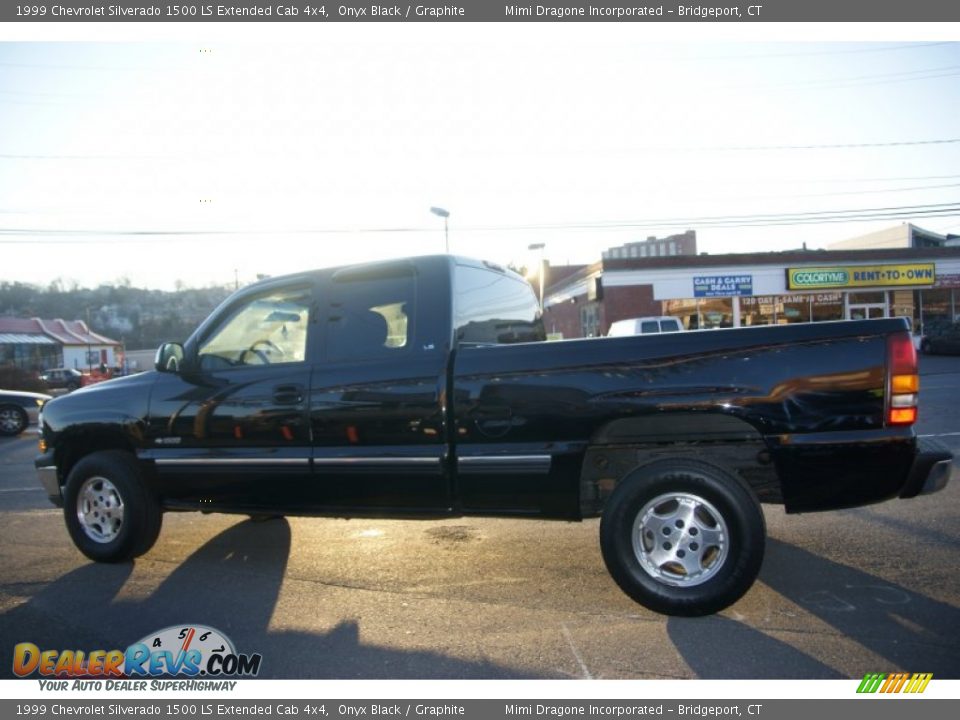 1999 Chevrolet Silverado 1500 LS Extended Cab 4x4 Onyx Black / Graphite Photo #6