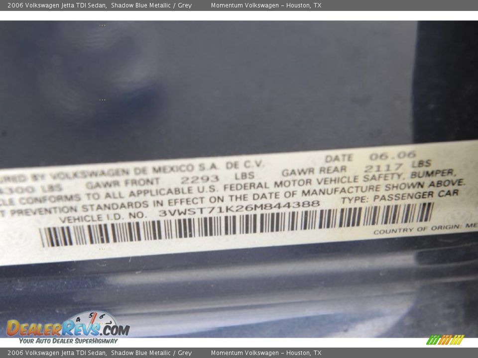 2006 Volkswagen Jetta TDI Sedan Shadow Blue Metallic / Grey Photo #7