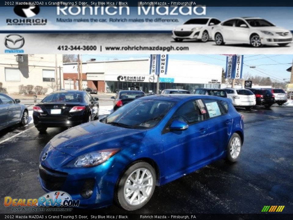 2012 Mazda MAZDA3 s Grand Touring 5 Door Sky Blue Mica / Black Photo #1