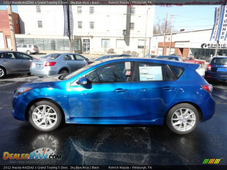 2012 Mazda MAZDA3 s Grand Touring 5 Door Sky Blue Mica / Black Photo #2