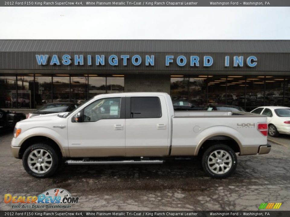 2012 Ford F150 King Ranch SuperCrew 4x4 White Platinum Metallic Tri-Coat / King Ranch Chaparral Leather Photo #1