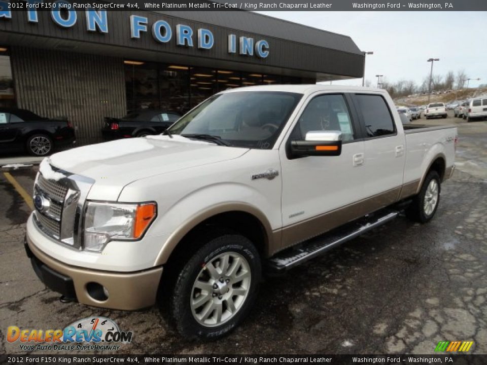 2012 Ford F150 King Ranch SuperCrew 4x4 White Platinum Metallic Tri-Coat / King Ranch Chaparral Leather Photo #8