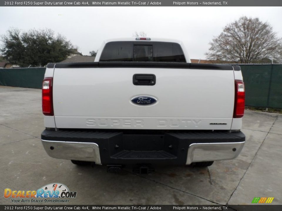 2012 Ford F250 Super Duty Lariat Crew Cab 4x4 White Platinum Metallic Tri-Coat / Adobe Photo #4